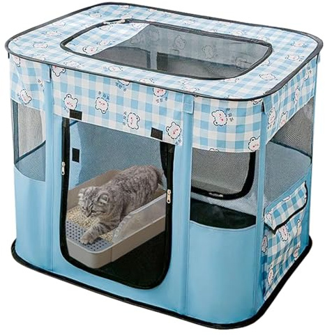 Carroza Hunde- und Katzen-Pop-Spielgehege, Haustier-Häuser für Hunde und Katzen, Indoor- und Outdoor-Trainingsgehege, Hundezelt, Welpenspielplatz, groß (S, blau)