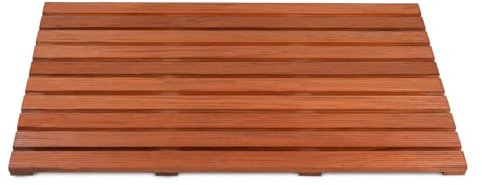 Organizedlife Caillebotis de Douche en Bois de Teck, 80 * 50cm, Grand Tapis de Bain avec des Patins Antidérapants, Tapis de Douche, Paillassons pour Sauna et Salle de Bain