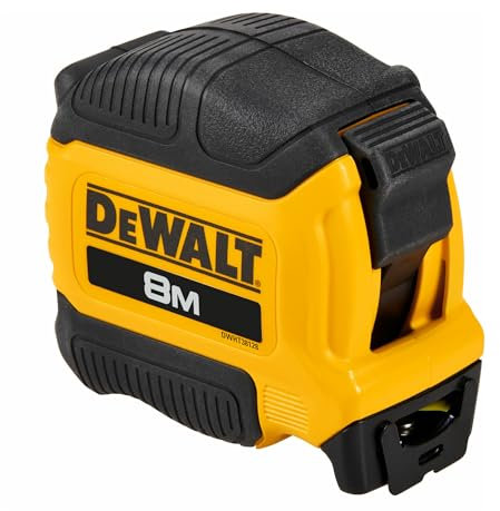 DeWALT Compact Series Tape Measure 8m (Width 28mm) (Metric Only) 3m of extended reach allows easy one person work finger brake for ultimate blade control Accuracy: EC Class II