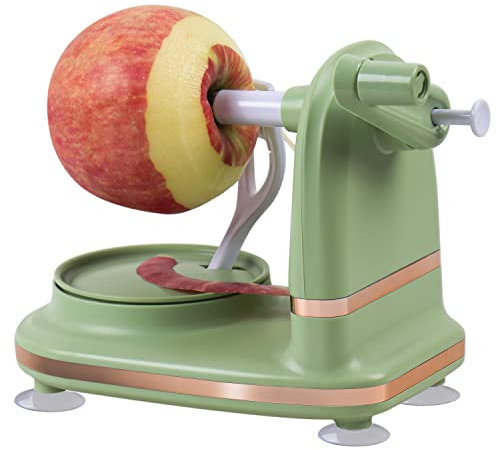 VEELAM Pelador de manzana con 2 cuchillas de repuesto, cortador y descorazonador de manzanas para el hogar, cocina, rápida fabricación de pasteles de puré de manzana