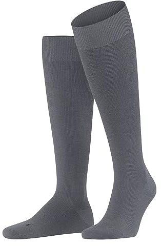 FALKE Herren Kniestrümpfe Energizing Wool M Kh Wolle Baumwolle mit Kompression 1 Paar, Grau Pavement 3828, 43-44