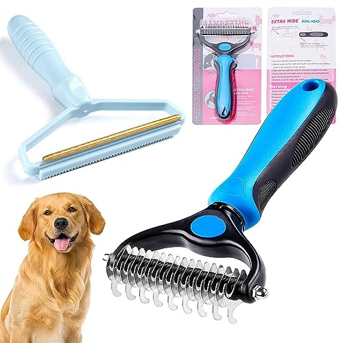 JJW 2er-Pack Unterfellbürste Premium Hundebürste & Katzenbürste, Fusselentferner, Tierhaarentferner, Fusselrolle Lint Remover für Kleidung, Stoffe Sofa, Hundehaare und Katzenhaare Fuzz Shaver