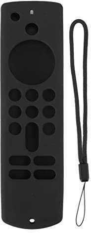 Fernbedienungsabdeckung, Fire TV Stick Fernbedienung Hülle Fernbedienungs Silikonabdeckung für Fire TV Stick rutschfeste Silikon Schutzhülle mit Umhängeband Der 3. Generation(Schwarz)