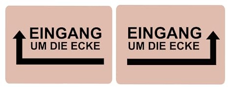 Hinweisschild Eingang um die Ecke Pfeil Links Rechts Selbstklebend Kupfer