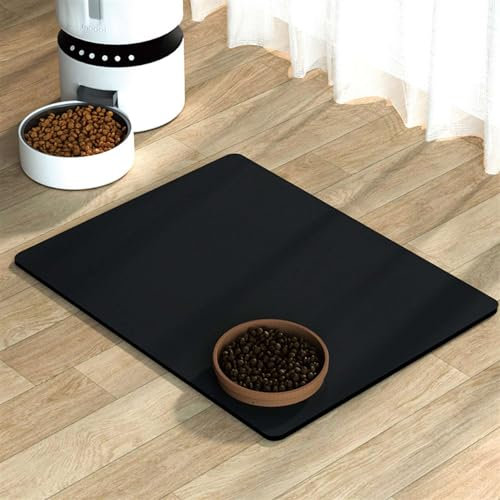 GIBZ Wasseraufsaugend Hunde Napfunterlage, Sofort Trocknendes Fütterung Matte, rutschfeste Einfarbig Unterlage Waschbar für Katzen, 40x30cm