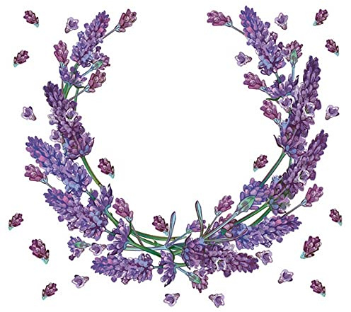 20 Servietten Blumen Lavender Wreath als Tischdeko. Papierservietten mit Motiv. Auch für Decoupage und Serviettentechnik 33x33cm