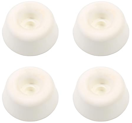 Lot de 4 tampons en caoutchouc pour abattant de toilette - 19 mm - Blanc