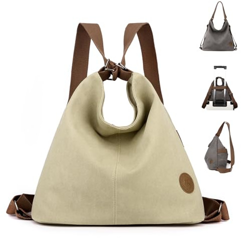 DUOL COOS Chic Convertible Canvas Bag Elegante bolsa de lona convertible Mujer