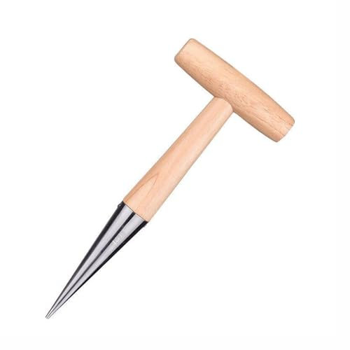 LSRVNM di Strumenti Per Fioriera a Bulbo, Con Manico in Legno Massiccio Foraterra in Acciaio Inossidabile, Piantatore di Bulbi, Piantatore a Mano Giardino Per Piantare Semi Fiori