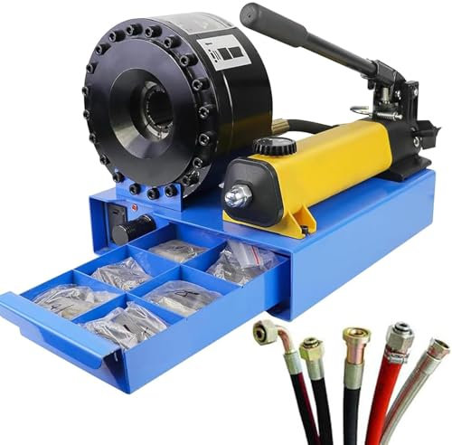 HENGCMM Piegatrice per Tubo Flessibile idraulica con 7 Set di stampi Utensile per crimpare Tubi Idraulici Portatile Pressa per pressa per Tubi Portatile Gamma di crimpatura 6 mm-25 mm