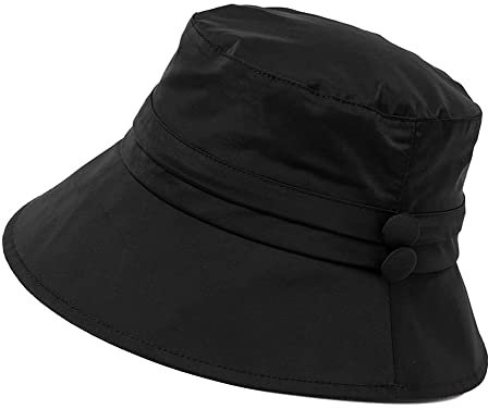 RWRAPS Damen-Sonnenblende, wasserdichter Regenhut, Wanderhut, Allwetterhut, winddichter Kinnriemen, Strandhut (Farbe: 92583#rot, Größe: M) (92604#schwarz M)