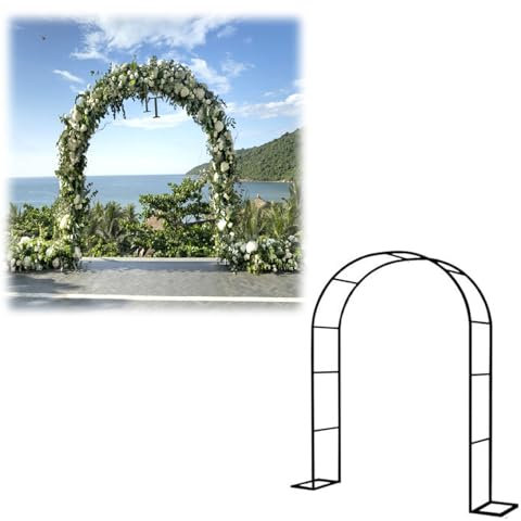 Bcojnlue Arche De Jardin avec Base Arche De Roses pour Mariage Plantes Grimpantes Et Rosiers Arche Extérieure pour Fleurs Traçantes Tonnelle Support Décoration(Noir,W300xH220cm)