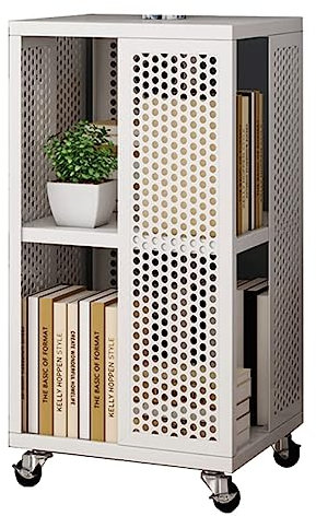YTGHBIML Bücherturm Freistehend 360° drehbares Bücherregal mit Rollen, rollendes Bücherregal, mehrstöckiges Bücherregal für Zuhause, Wohnzimmer, Bücherregal-Organizer perfekte Darstellung