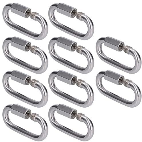 Ouitble Schraubkarabiner aus Edelstahl Schnellverbindungen M3,5-Gewindekarabiner für Ketten10 Stück