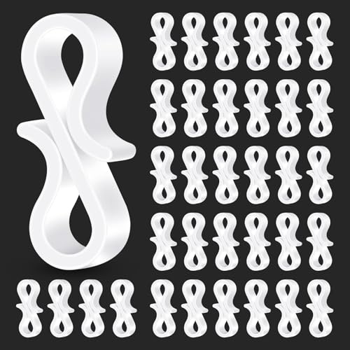 Gcstnn Gutter Hooks for Outdoor Lights, 120 Pcs Mini Plastic S Gutter Clips for Hanging Outside String Lights, Icicle Fairy Lights, Christmas Tree Decorations-White