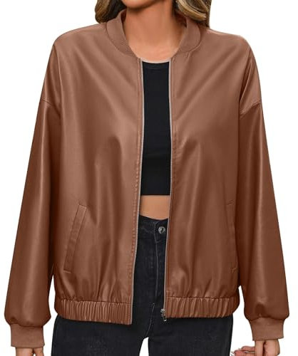 Generico Chiodo Giacca in Ecopelle Borchiata Giubbino Corto Giacchetta Casual Biker Motociclista Leggera Comoda Donna Giacca In Pelle Da Donna Curvy Giacca A Donna