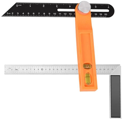2-Teilige Schreinerwinkel, Winkelschmieg, T-Schmiege aus Edelstahl, 200 mm, Verstellbare Gleitschräge 230 mm, L-Schmiege Streichmaß für Handwerker, Holzbearbeitung