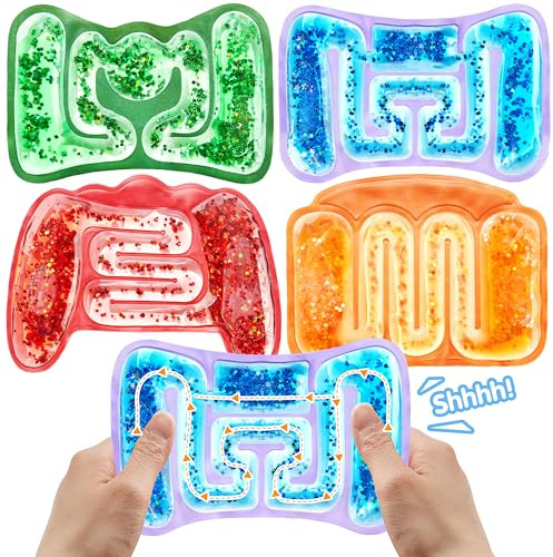 JOYIN 4 Stück Squishy Fidget Toys Labyrinth Spiel Anti Stress Spielzeug, Squeeze Emotion Ballspielzeug für Autismus & Klassenzimmer, bunte Partygeschenke