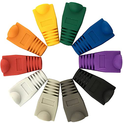 Greluma 60 Pz RJ45 CAT5 CAT5E CAT6 CAT6E Ethernet Network Cable Relief Boots, Ethernet Cable Connector Plug Cover-10 colori