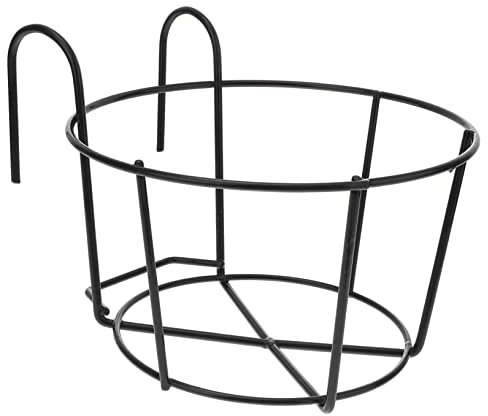 Gatuida Portavasi Da Fiori Per Guardrail Doppio Gancio a U, Supporto in Ferro Marrone Scuro 25x19x14,5 Cm, Portaoggetti Per Piante Da Balcone Resistente e Facile Da Pulire