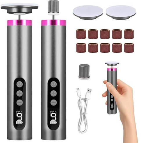 Pedicure Elettrico Professionale 2-in-1 Calli Piedi Rimozione Ricaricabile Lima Elettrica per Piedi e Talloni Screpolati Leviga Talloni Fresa Piedi Rimuovi Calli Elettrico pour Uomo Donna (Grigio)