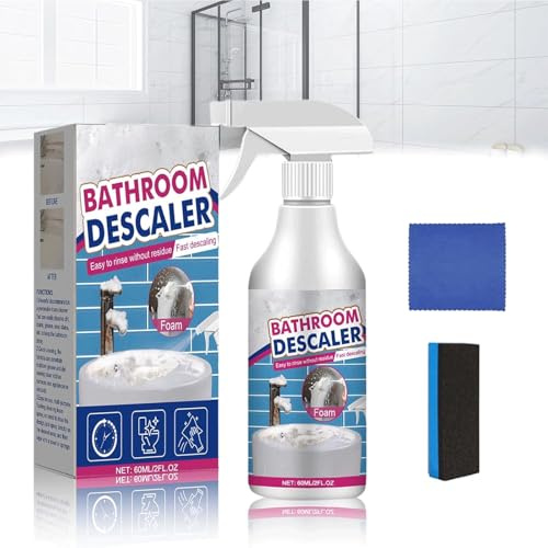 Bathroom Descaler Foam Cleaner, Stubborn Stains Cleaners, Quick Stain Removal, Surfaces Cleaning, All-Purpose Bubble Cleaning Spray for Bathtub Toilet Bath Shower Sink Ceramic (1)