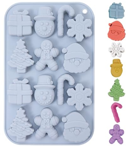 Silikon Weihnachtsformen - Backformen 14-Fach Backform 14-Fach | Weihnachtsbaum Silikonform - Für Basteln, Backen, Feiertage, Fondant, Kuchen, Lebensmittel, Süßigkeiten, Seife Und Kekse