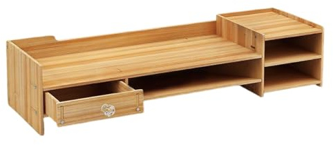Lnhgh Socle pour Écran De Bureau - Surélévateur d'Ordinateur en Bois pour Bureau | Organisateur de Accessoires pour PC Clavier Imprimante Fournitures Scolaires