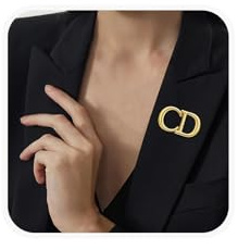 Buchstabe Gold Brosche Damen Brosche Silber 925, Elegante Broschen & Anstecknadeln für Damen, Mode Gold Monogramm Anstecknadel für Kleidung, Dupes Schmuck Geschenke für Frauen
