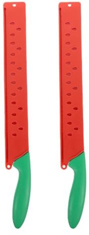 LIGIGWASH Cuchillo para Cortar Sandía de Acero Inoxidable Filo Dentado, 2 Piezas para Frutas Grandes, Cortador de Pan y Queso, Utensilio de Cocina Doméstico para Frutas