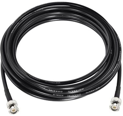 Superbat 50 Ohm BNC RG58 Jumper Cable 5m, Male to Male Coax Test Patch Lead | Low Loss, Flexible, Plug-and-Play, for VNA/ Radio Scanner/ Antenna Analyzer, Surveillance Camera/ Test Devices