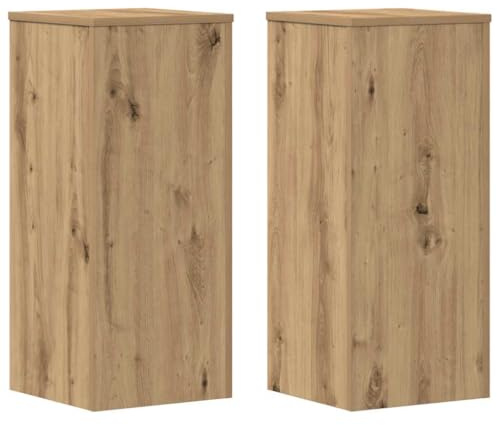 Generico Supporti per Piante 2 pz Rovere 30x30x70 cm in Multistrato,Casa e Giardino,Prato e Giardino,Giardinaggio,Supporti per Piante,Marrone,20 kg,852932
