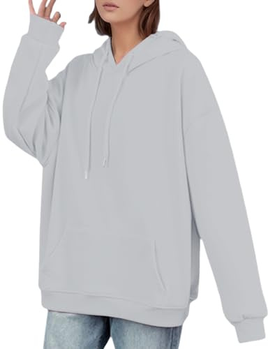 Sudadera con capucha de sarga, de corte holgado, suéter suave de forro polar, manga larga, ropa informal y cómoda, impresión personalizable, gris, XXL