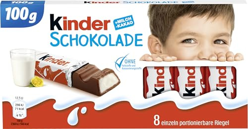 kinder Schokolade – 1 Packung mit je 8 Einzelriegeln (8 x 12,5 g)
