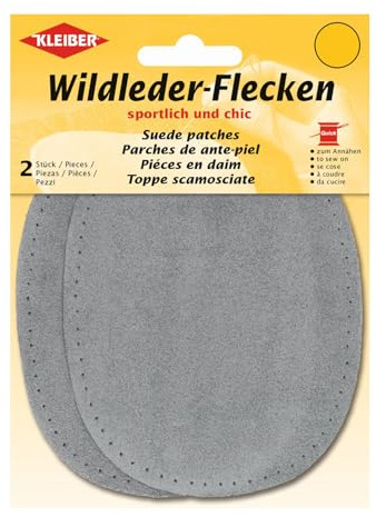 Wildlederflicken 2er Pack oval taubengrau