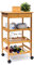 Relaxdays Carrito Auxiliar con Ruedas, 80,5x50x37cm, Verdulero, Carro Cocina, Cajón y 2 Estantes, Bambú, Marrón Natural