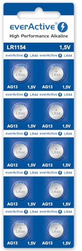 everActive AG13 1.5V, 10x Batterien, Alkaline, Mini, G13 LR1154 LR44, 4 Jahre Haltbarkeit, 10 Stück – 1 Blisterkarte