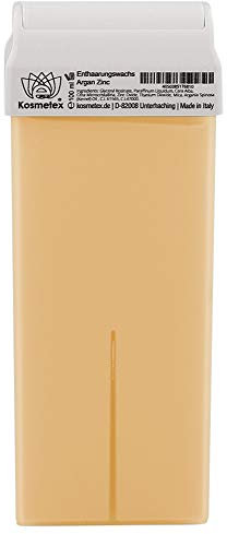 Kosmetex Wachs-patrone Zinc Argan Öl, Titanium Warmwachspatronen Roll-on für Haarentfernung, Roller Breit, 100ml, 1 Stück