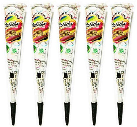 5x Golecha Mehndi Kegel, Temporäre Tätowierung, Tattoo Paste, Körperkunst - Weiss (125g))