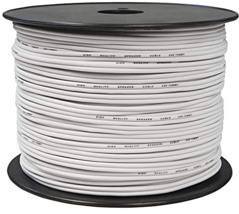 toolcity cavo audio cavo altoparlante (Zwilling litze) 2 X 0,75 mm² (Box) 100 m Bianco