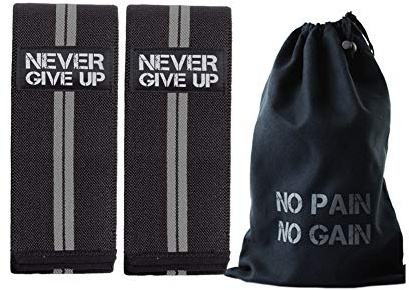 HYFAN Muñequeras profesionales para codos y rodillas, correas elásticas, protector de apoyo para levantamiento de pesas, entrenamiento, culturismo, gimnasio, fitness (rodilla, doble raya, gris)