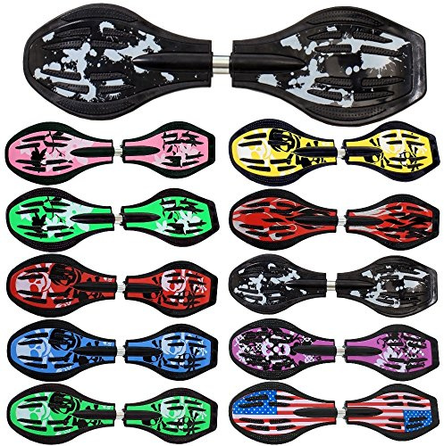 FunTomia Waveboard Original Mach1 rodamientos de bolas, incluye funda y CD (varios diseños de color)., Color negro y blanco.