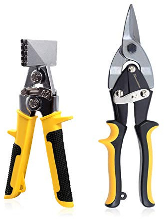 SPEEDWOX Outils de couture à la main en tôle - Mâchoire droite de 7,6 cm - Cisaille d'aviation - 25,4 cm - Lot de 2 outils de coupe pour cintrer et aplatir la tôle.