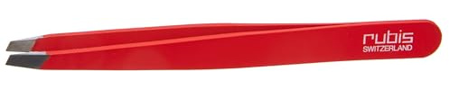 Victorinox Rubis Pinzette, Professionelle Augenbrauen-Pinzette, Rot | Präzises Maniküre-Werkzeug aus rostfreiem Edelstahl für die tägliche Hygiene und Pflege, 96 mm lang. Hergestellt in der