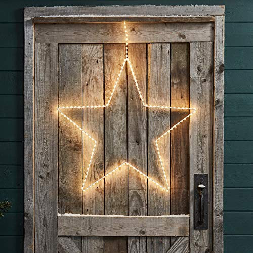Lights4fun Outdoor Hanging Star Light Window Decoration 176 Warm White LEDs Cluster Effect (D) 58cm IP44