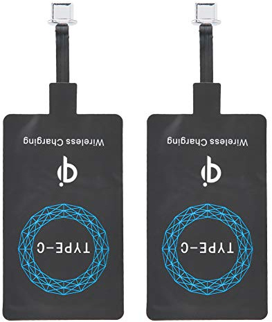 2PCS Typ C Kabelloser Ladeempfänger, Qi USB C Kabelloser Ladeempfänger Chip, Selbstklebender Aufkleber Ladeempfänger für Handy