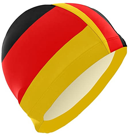 Dallonan Badekappe Deutschland Flagge Unisex Erwachsene Badekappe Polyester