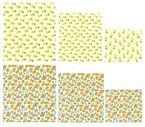 Beeswax Cloths Organic Set of 6 Wax Paper for Food Beeswax Wraps Paper Oilcloth Beeswax Bag for Bread Wax Paper Cling Film Reusable