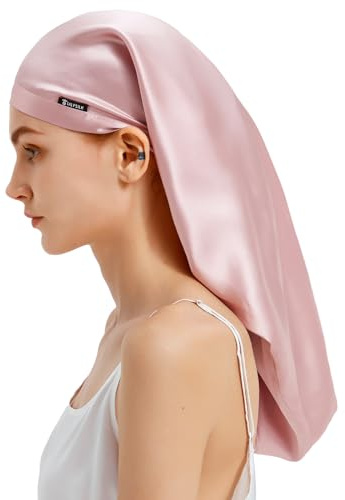 LilySilk Damen 19 Momme 100% Maulbeerseide Lange seidenhaube zum schlafen | Schlafmütze, Schlafhaube, Nachtmütze, für langes Haar, Haarpflege, für einen besseren Haarzustand, Maschinenwäsche, Braun