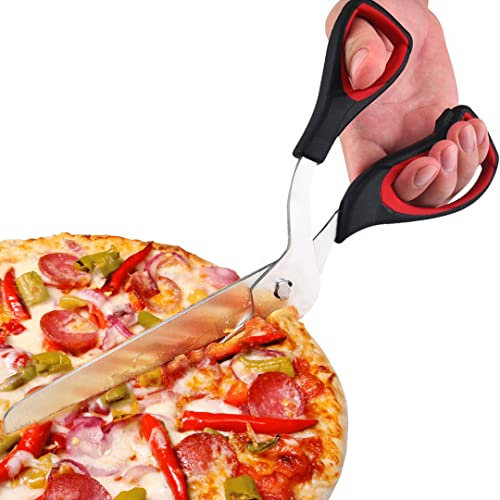 Pizzaschere Pizzaschneider, Küchenschere Pizzamesser Edelstahl Scharfe Schere Schneidemesser, 27cm Groß Pizza Cutter Schneider Messer Teilbar Spülmaschinenfest für Weihnachten Lustige Geschenke